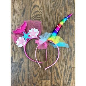 3/$30 Unicorn and Mermaid Sparkle Rainbow Girls  Headbands